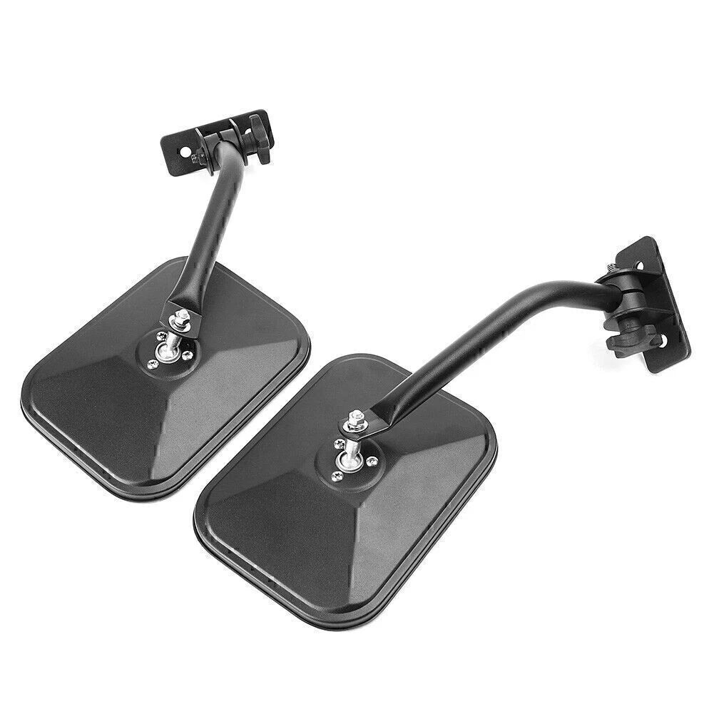 Rearview Mirrors for Jeep Wrangler TJ & JK (1997-2017) Black Rectangular
