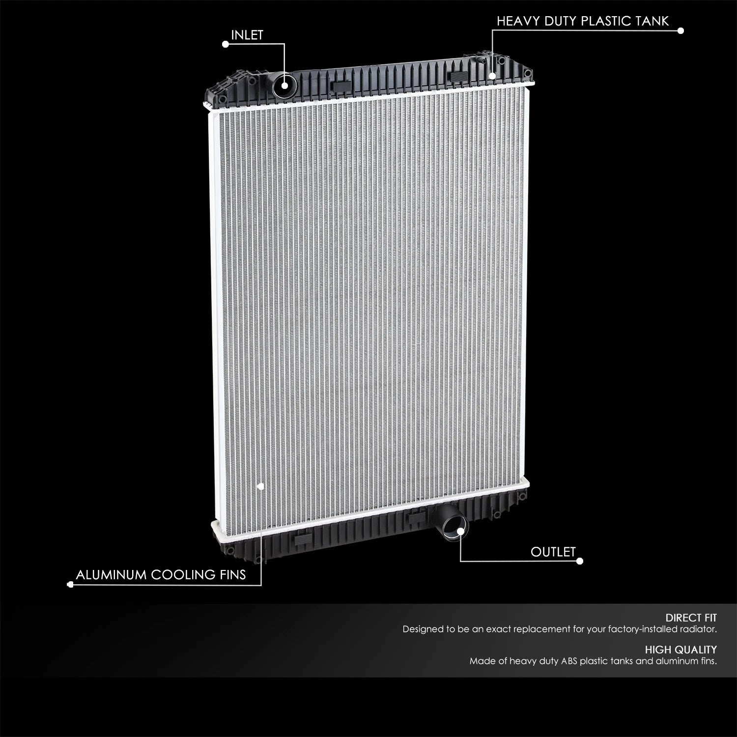 2-Row Aluminum Cooling Radiator for Columbia FL70 FL80 Acterra 7500 8500 (1993–2007)