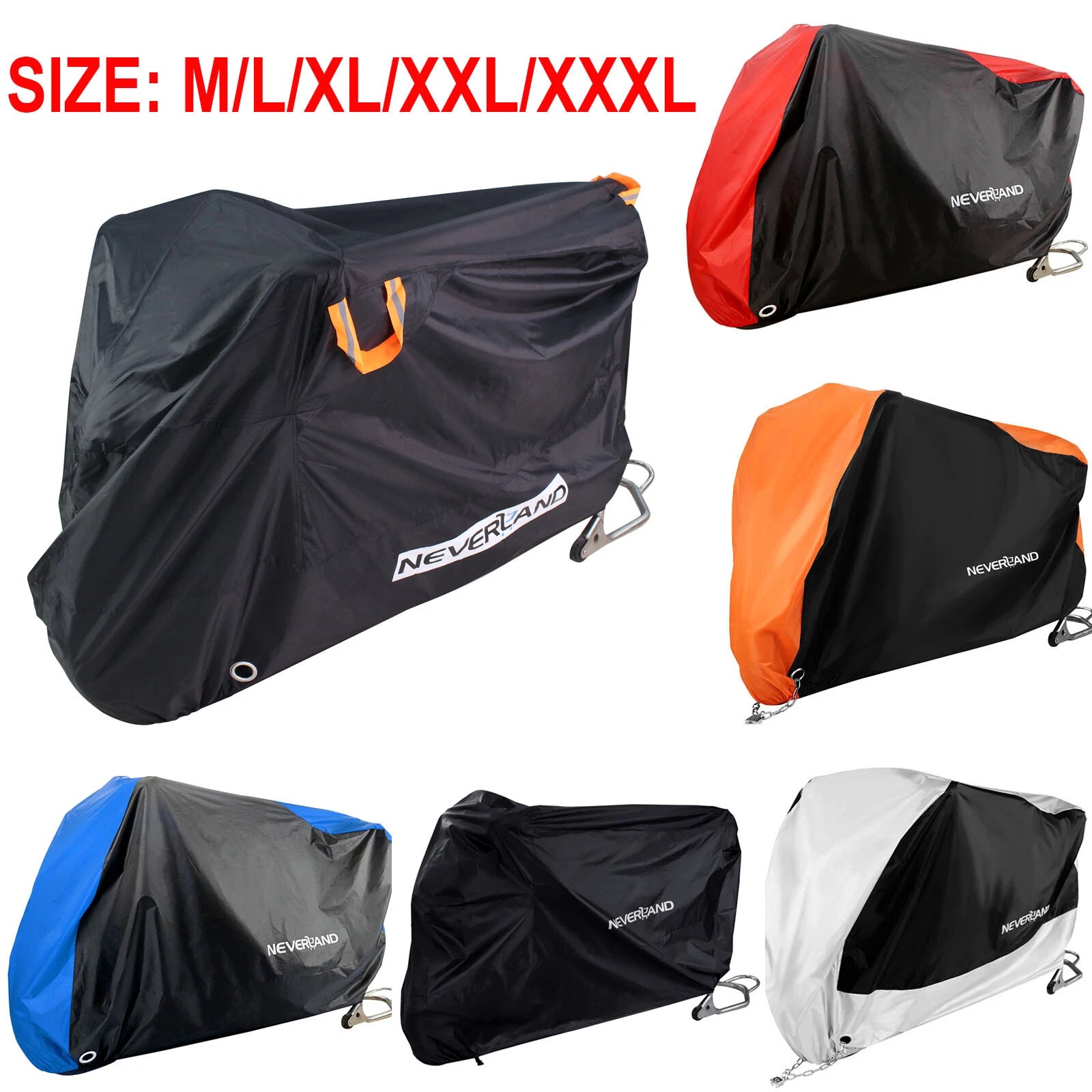 Motorbike Cover Waterproof Outdoor UV Sun Dust Protection (5 Sizes)