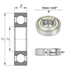 6306ZZ Deep Groove Ball Bearing for Scooter Skateboard Wheel (30x72x19mm)