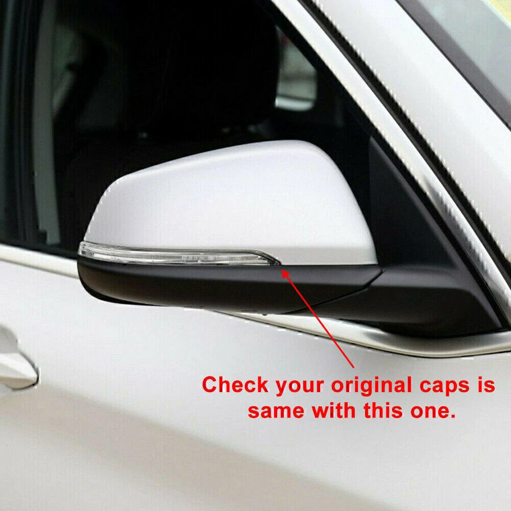Pair Gloss Black Rear View Mirror Cover Trim for BMW F52 F48 F49 (2016–2023)