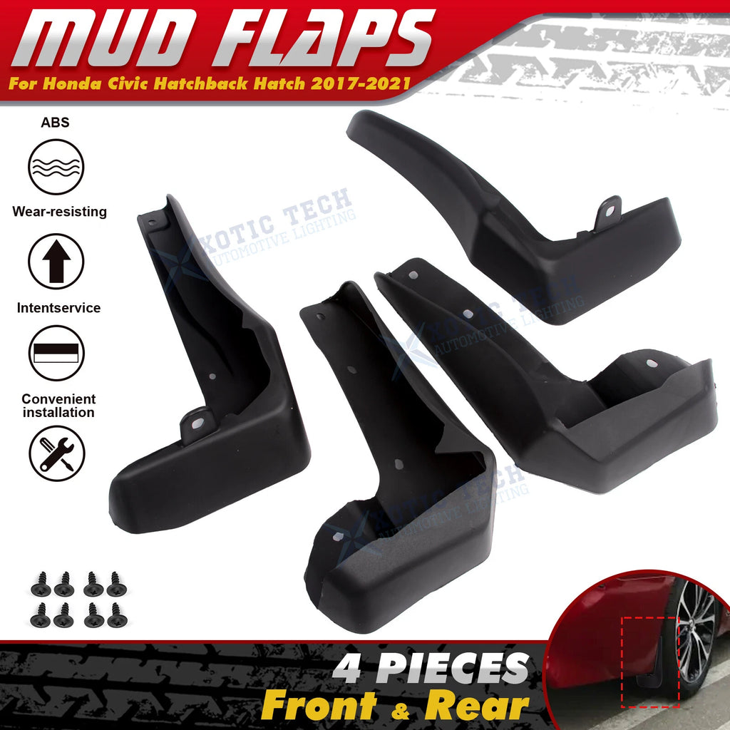 Mud Flaps Splash Guards Mudguards Set for Honda Civic Hatchback (2017–2021)