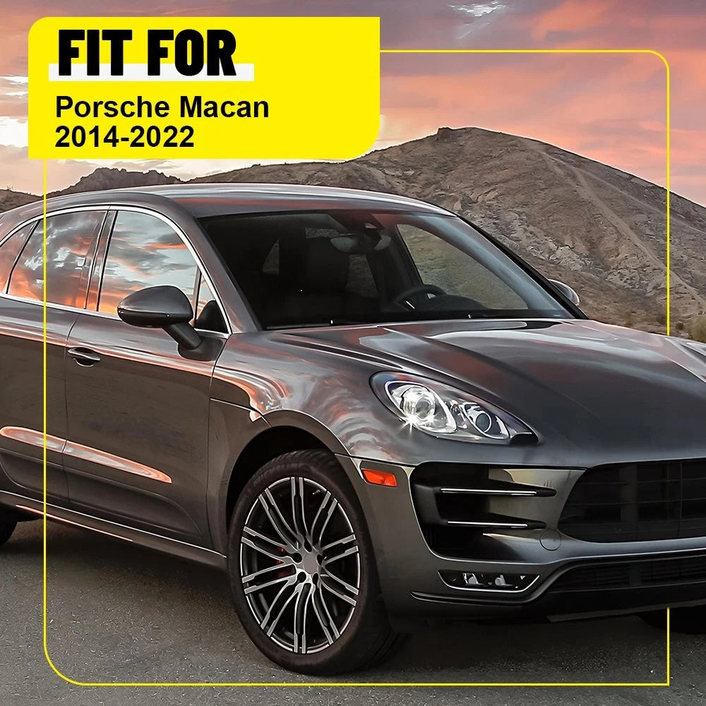 Set of 6 Gloss Black Pillar Post Window Door Trims for Porsche Macan (2014–2022)
