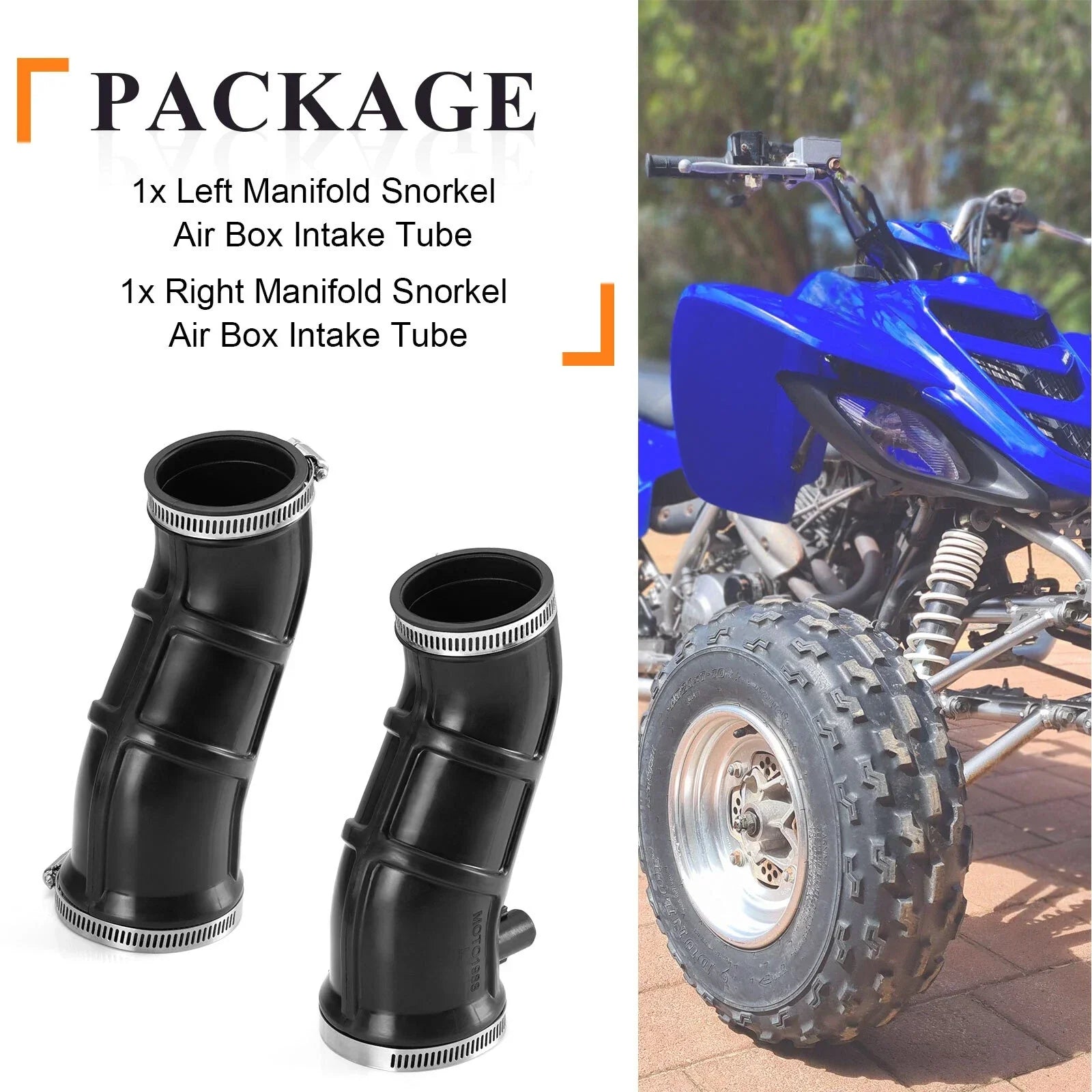 Air Box Intake Tube L/R Manifold Snorkel for Yamaha Raptor 660R (2001–2005)