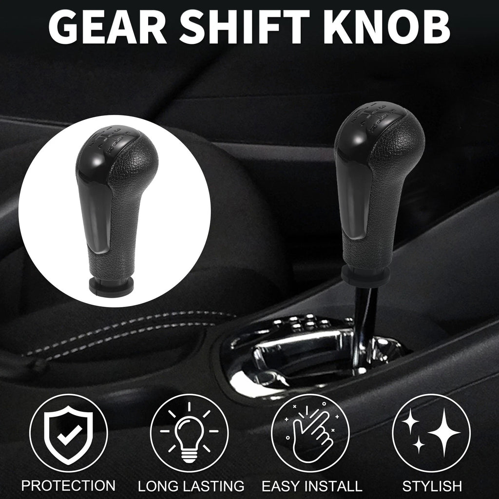 5-Speed Manual Gear Shifter Knob for Chevrolet Spark (2011–2016) Black Plastic