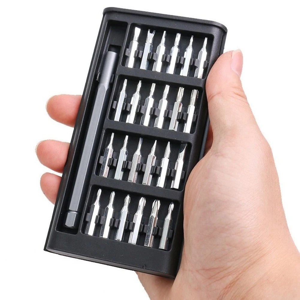 25 in 1 screwdriver set with magnetic handle and 24 alloy steel bits