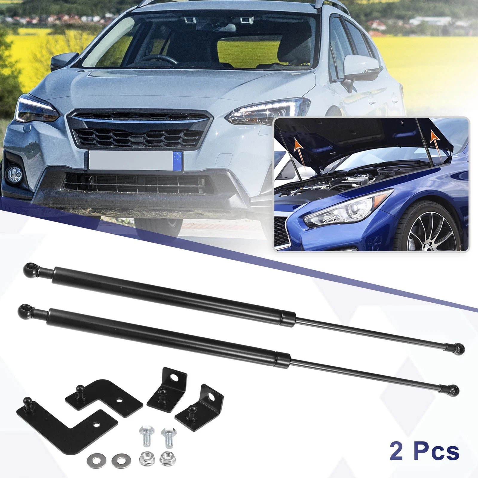 2 Pcs Front Hood Lift Supports Struts for Subaru XV Crosstrek (2017–2023)