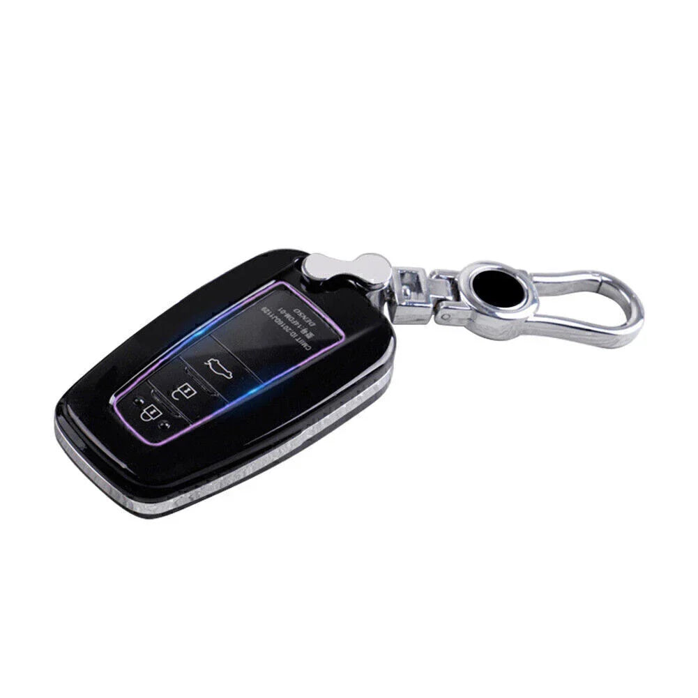 Black Remote Key Fob Case for Toyota Camry Corolla C-HR RAV4 Prius (2018-2023)