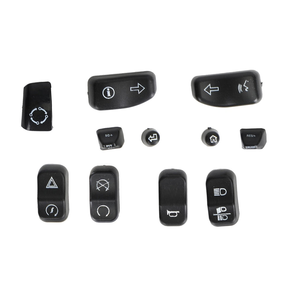 11 Pieces Control Switch Cap Buttons for Harley Davidson Glide Road King (2014–2019)