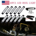10 Pods White LED Rock Lights for Jeep (Offroad Truck UTV ATV Boat)