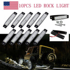 10 Pods White LED Rock Lights for Jeep (Offroad Truck UTV ATV Boat)