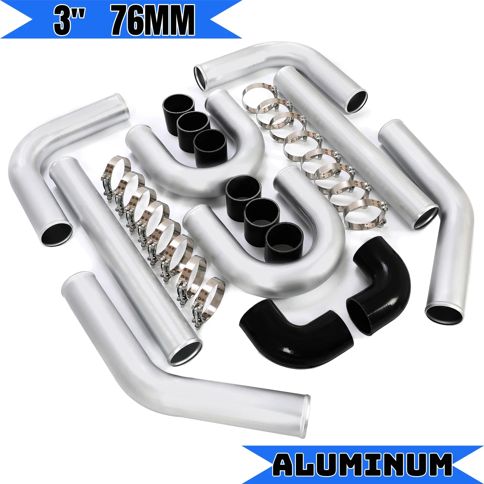 3" Aluminum Intercooler Piping Kit for Universal Applications