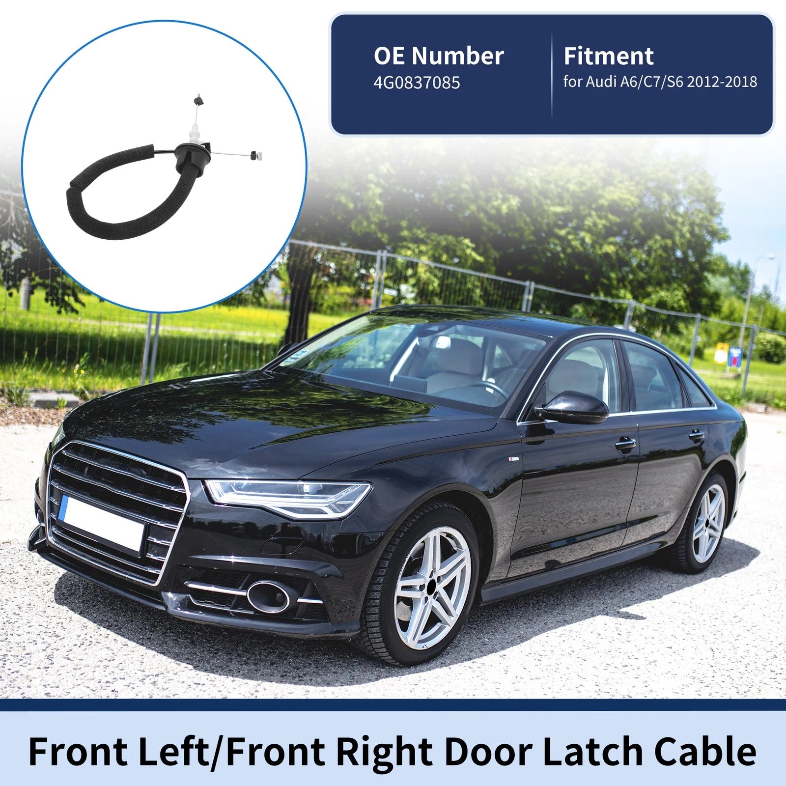Door Latch Cable No. 4G0837085 for Audi A6/C7/S6 (2012–2018) Front