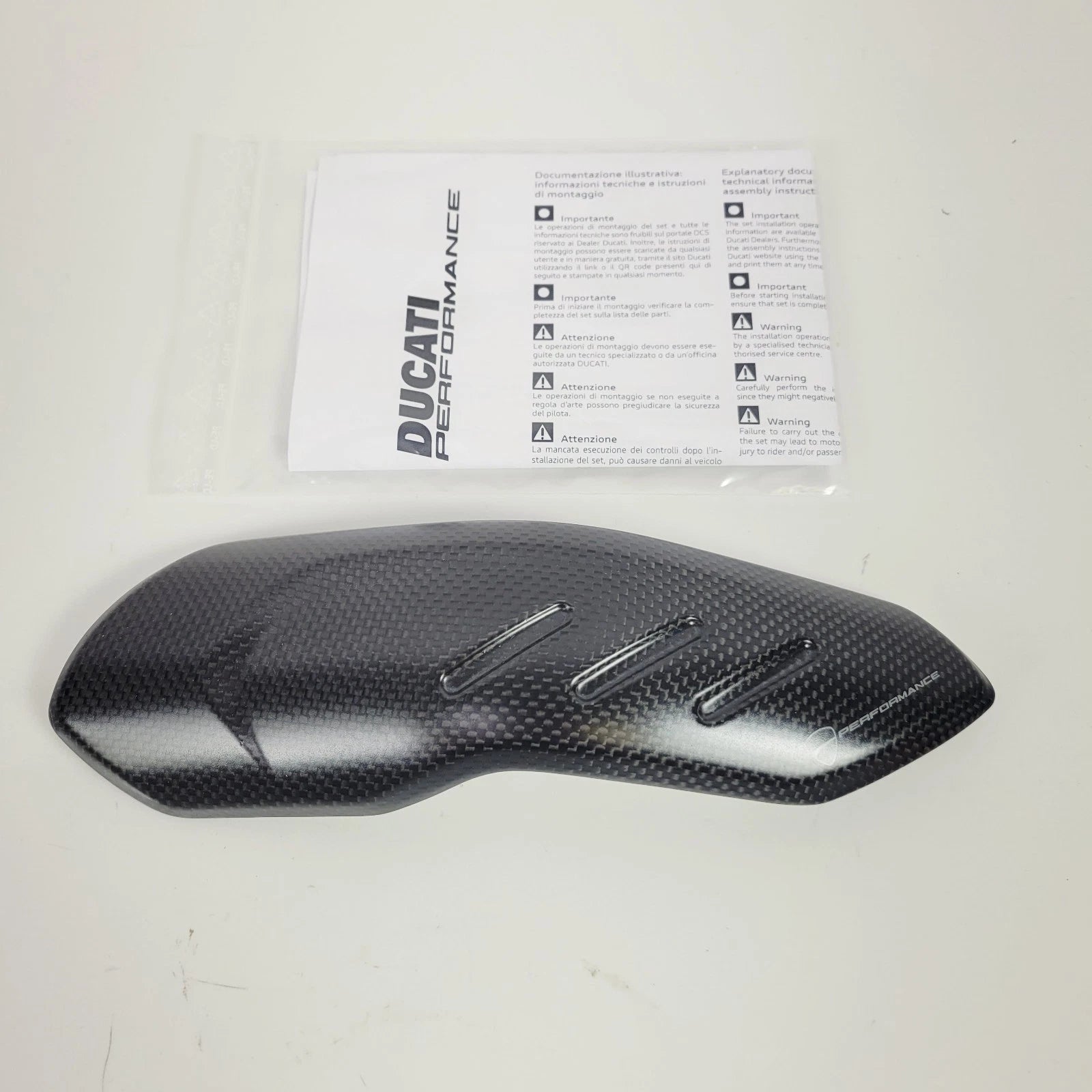 Genuine Ducati Carbon Heat Guard for Hypermotard 698 (2024–2026) 96981761AA