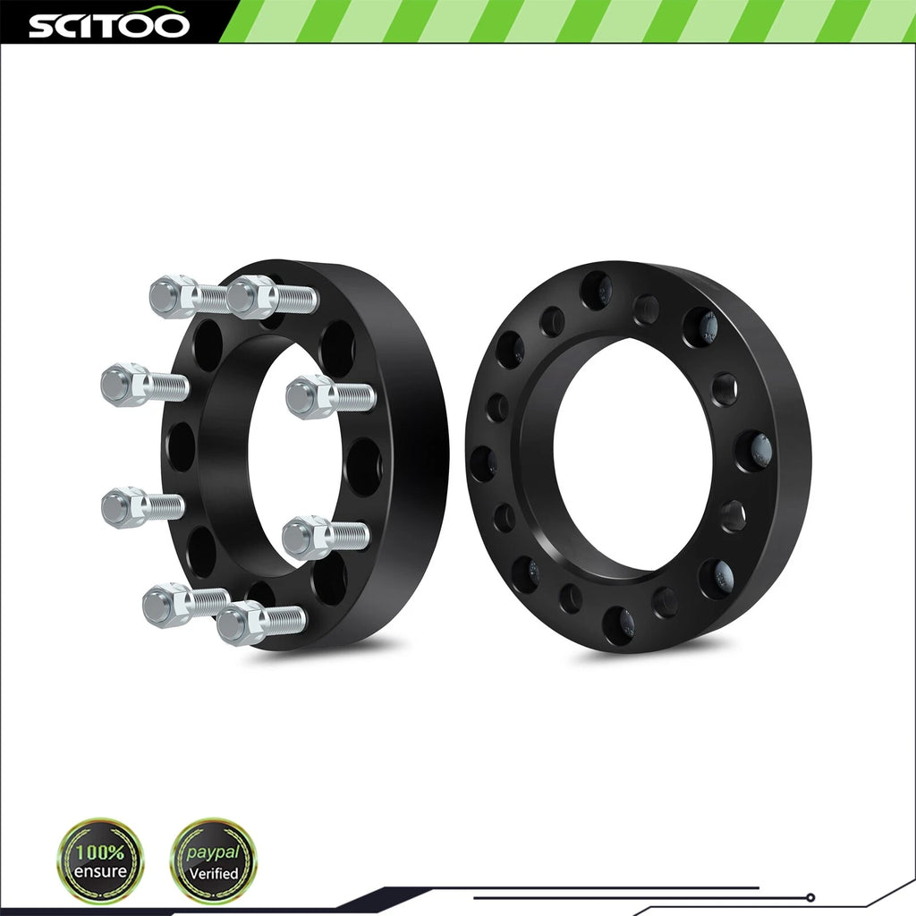 2Pcs 1.5" Wheel Adapters 8x6.5 to 8x180 14x1.5 for Silverado Sierra 2500 3500 (2001–2023)