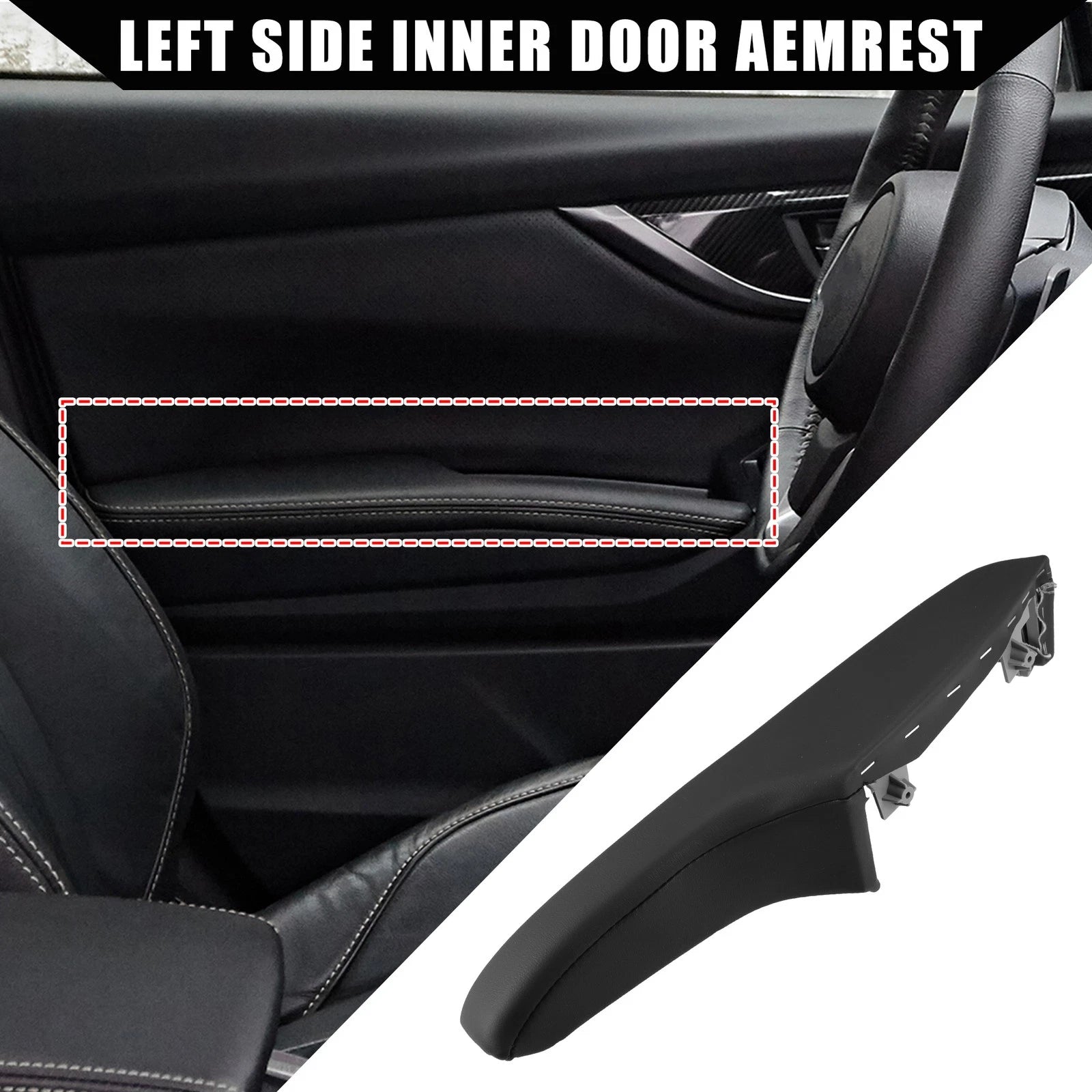 Front Left Inner Door Armrest for Dodge (2011–2023) No. 1WK37DX9AB Faux Leather