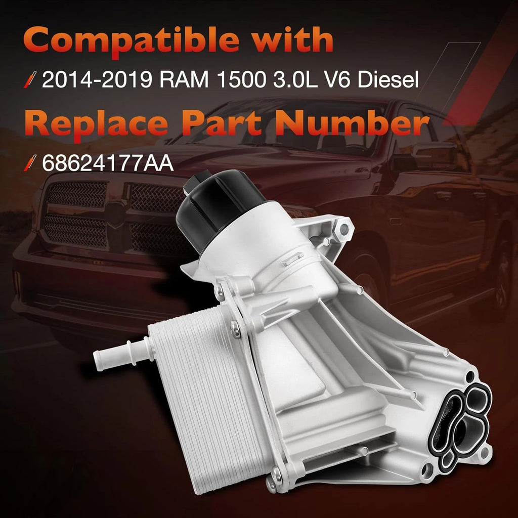 Engine Oil Cooler Filter Housing for Ram 1500 2014-2019 3.0L V6 Diesel