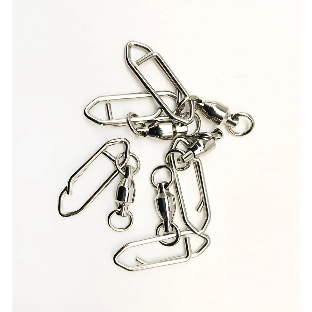 Stainless Steel Lure Snap Connector with Swivel Bearing for Fishing (N/A)
