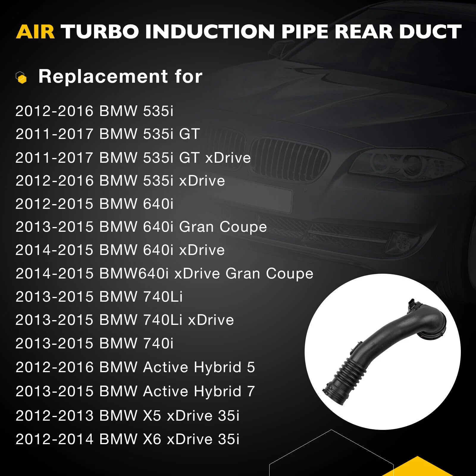 Air Turbocharger Pipe Hose for BMW 535i 640i 740i X5 X6 (2011–2017) 13717609811