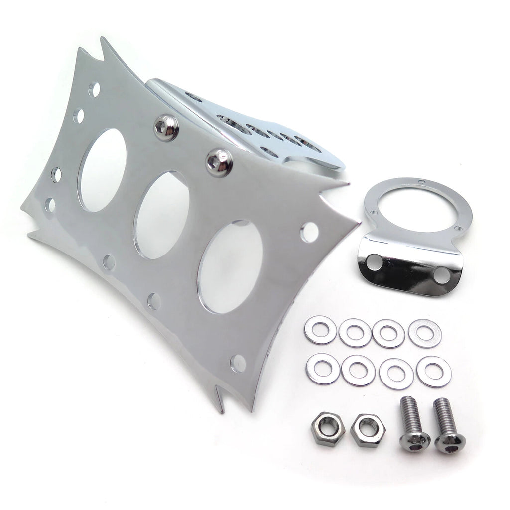 Chrome Horizontal Vertical Zigzag License Plate Bracket for