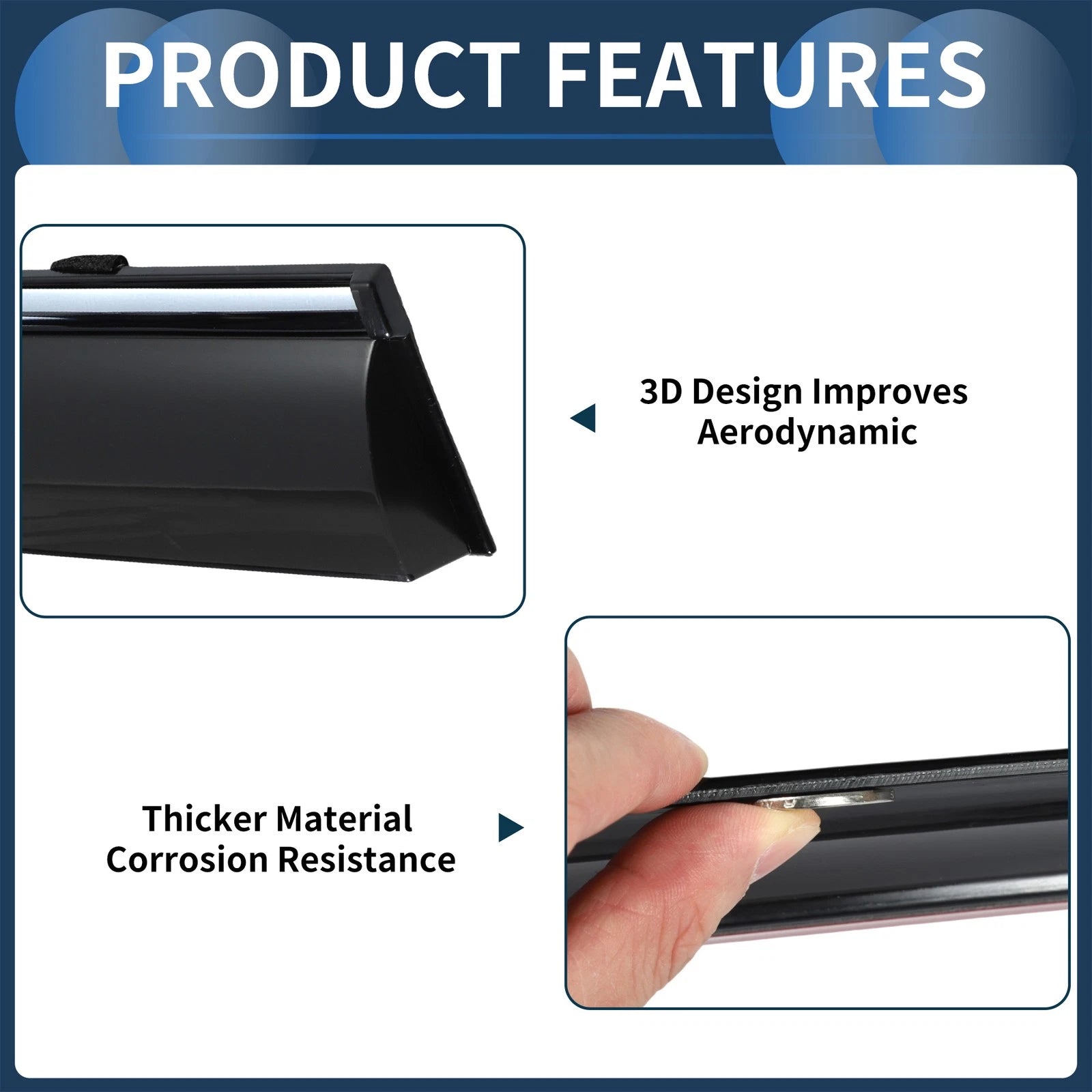 Window Deflectors for Chevrolet Blazer (2019–2024) Side Window Vent Visors Black