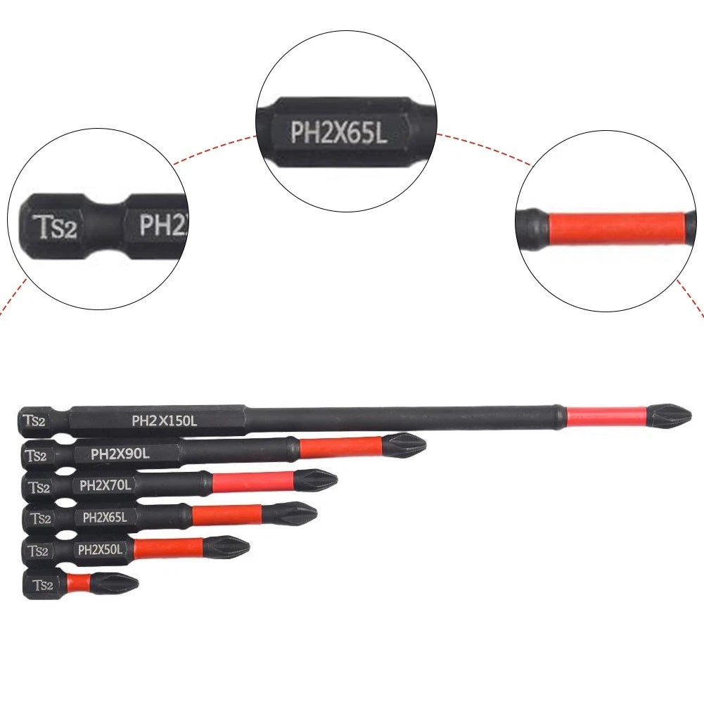 6pcs Magnetic Non-Slip PH2 Cross Screwdriver Set for