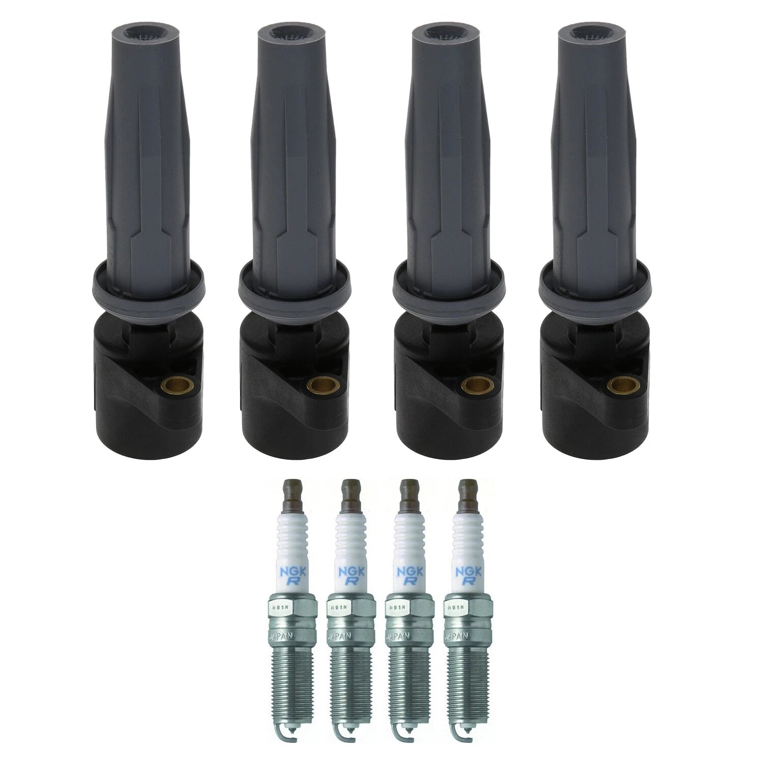 Set of 4 Ignition Coils & Spark Plugs for C-Max Mariner (NGK, Bosch)