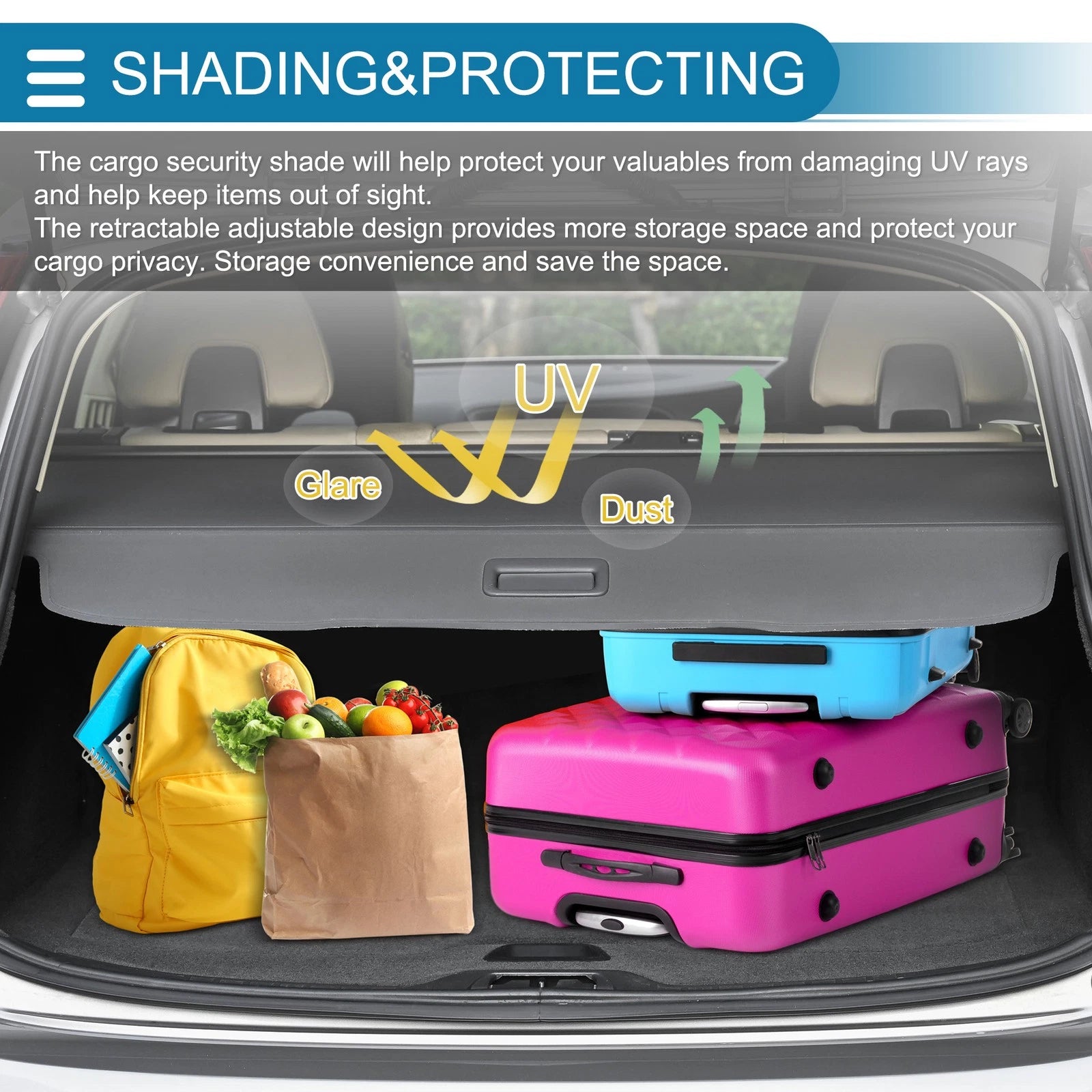 Retractable Cargo Cover for Volkswagen Atlas (2018–2025) Black