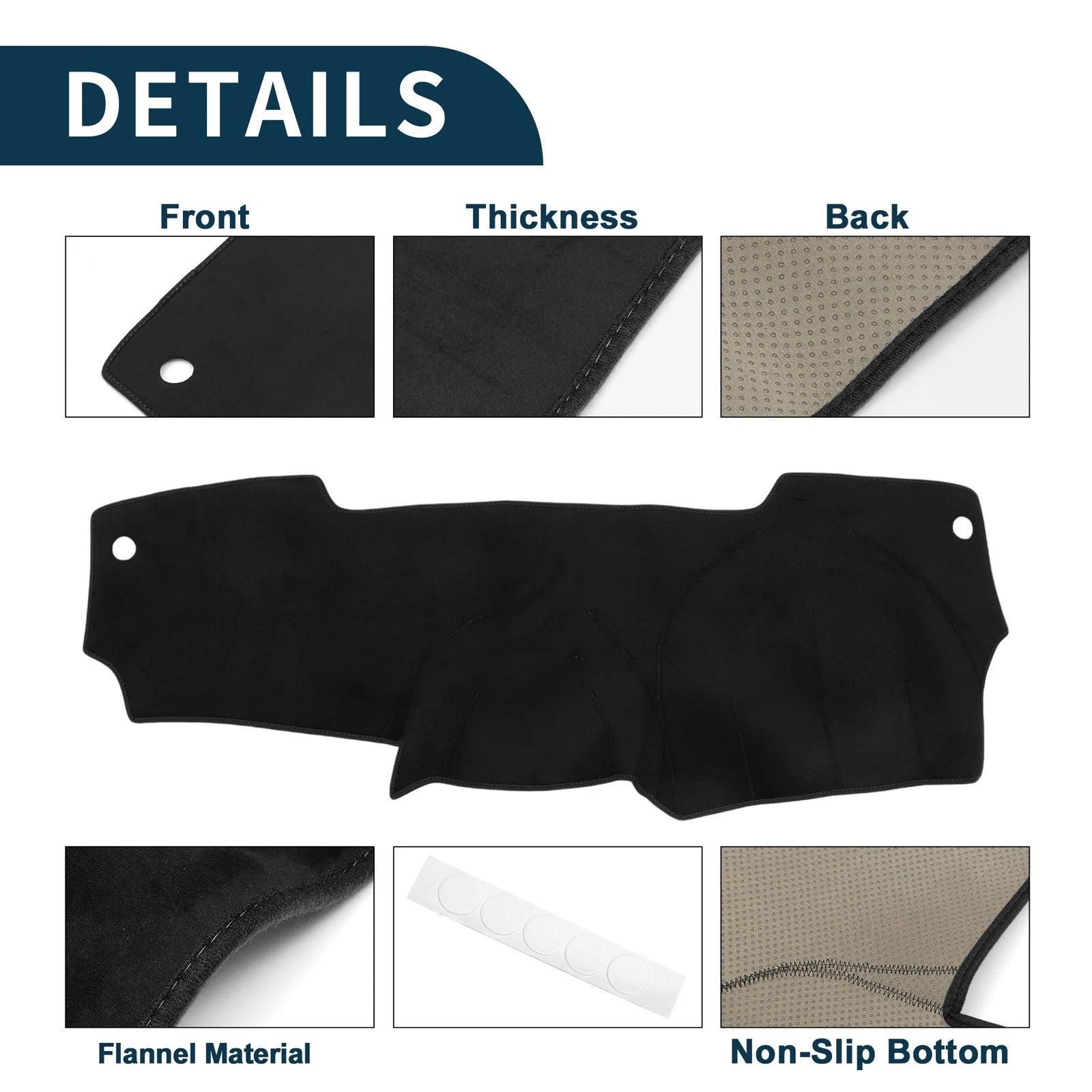 Dashboard Cover Mat for Nissan Micra March K13 (2010–2017) - Black