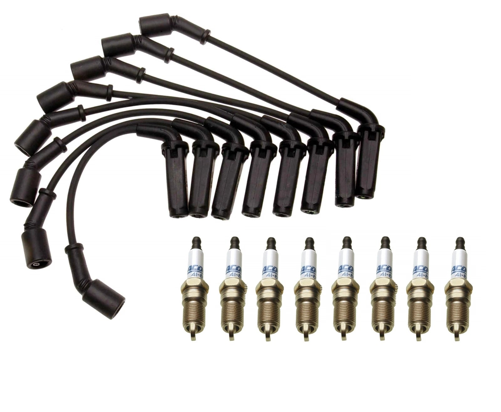 Ignition Wire Set & 8 ACDelco Platinum Spark Plugs for Chevy GMC V8