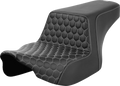 SADDLEMEN Step-Up Seat for FL (2023–2024) - Front Honeycomb, Silver Stitching