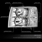 LED DRL Strip for Chevy Silverado (2007–2014) - Chrome Housing Clear Corner