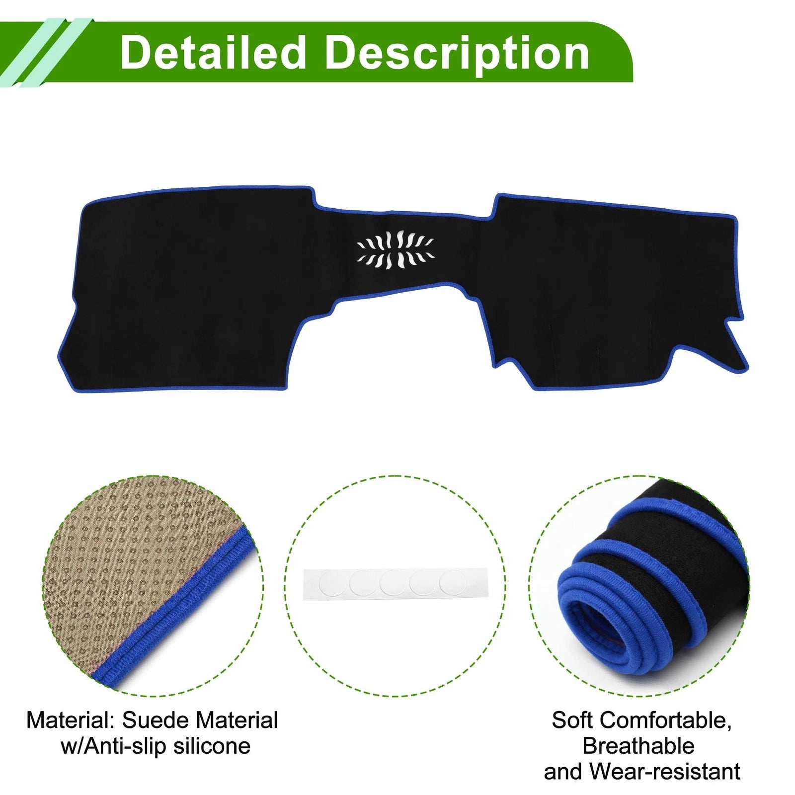 Dashboard Cover Mat for Mazda CX-30 (2020–2024) Black Blue Sun Protector