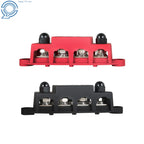 Set of 2 Red and Black Busbars for Power Distribution 12V 250A