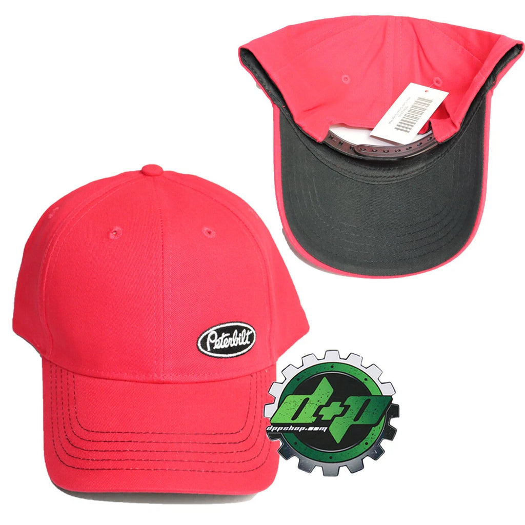 Peterbilt Snapback Hat with Red Side Crown Logo for Peterbilt Trucks (All Years)