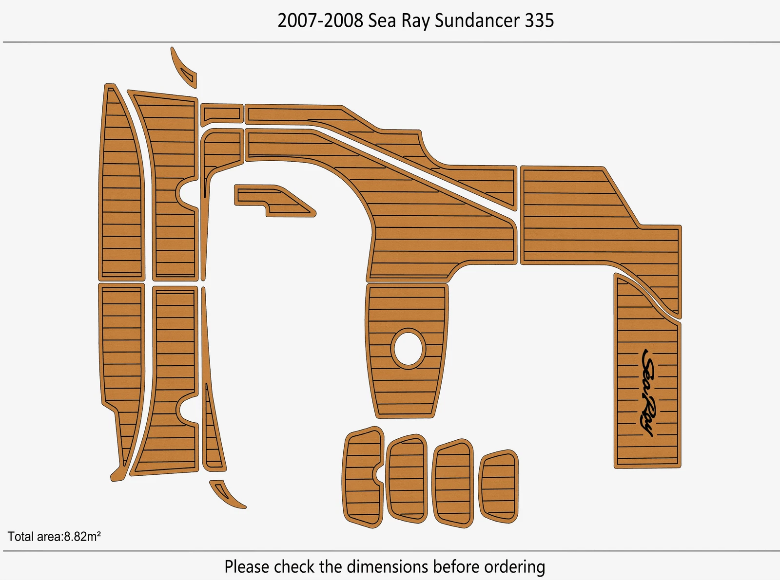 EVA Foam Pads for Sea Ray Sundancer 335 (2007) Cockpit Swim Platform