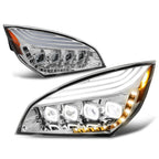 Sequential Amber LED Signal Projector Headlights for Freightliner Cascadia (2018–2024)