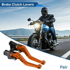 Adjustable Short Brake Clutch Levers for BMW F650GS (2008–2012) - Orange 1 Pair