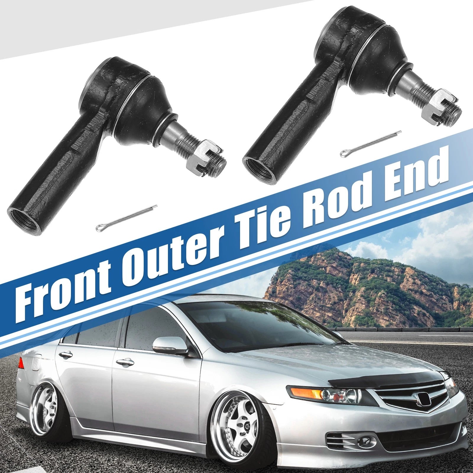 2X Front Outer Tie Rod End Links ES3713 for Toyota Matrix (2003–2008)