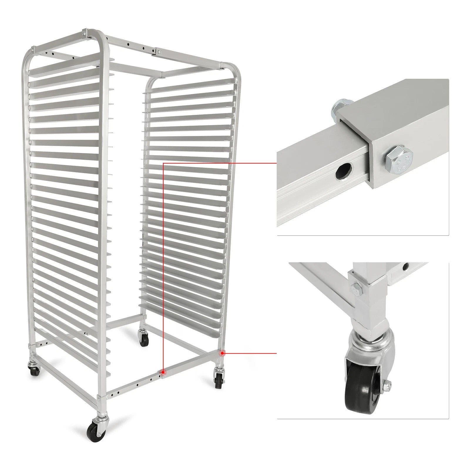 Drying Rack for Screen Printing with Brake Wheels, Adjustable Aluminum