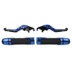 Blue Extendable Brake Clutch Levers & Grips for BMW F650GS (2002-2007)