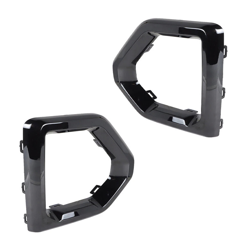 Set of 2 Black Fog Light Outer Bezel Covers for GMC Sierra Denali (2019–2021)
