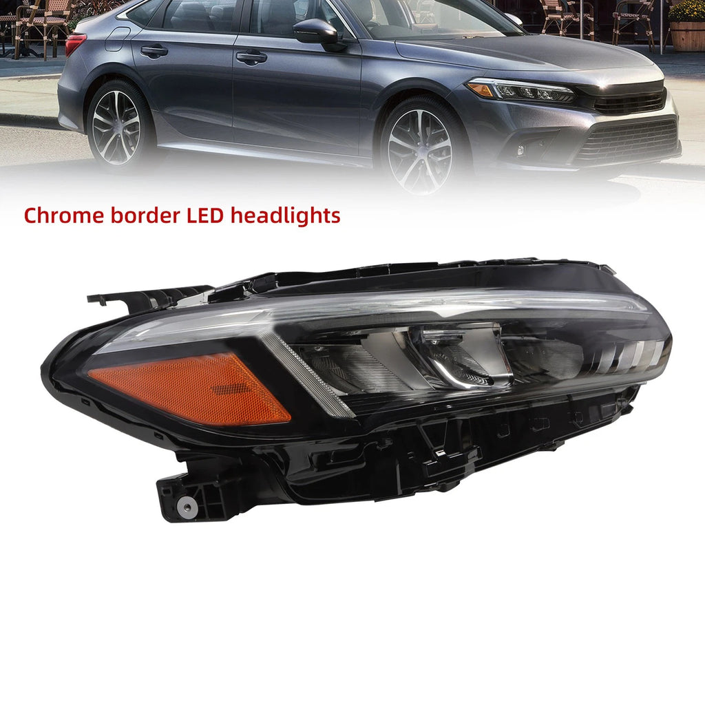 LED Headlight Assembly Chrome for Honda Civic Sedan (2022–2023) 33100T20A52