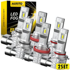 Set of 2 Combo 9005 + 9006 + H11 LED Headlight Bulbs 6500K 100W 40000LM