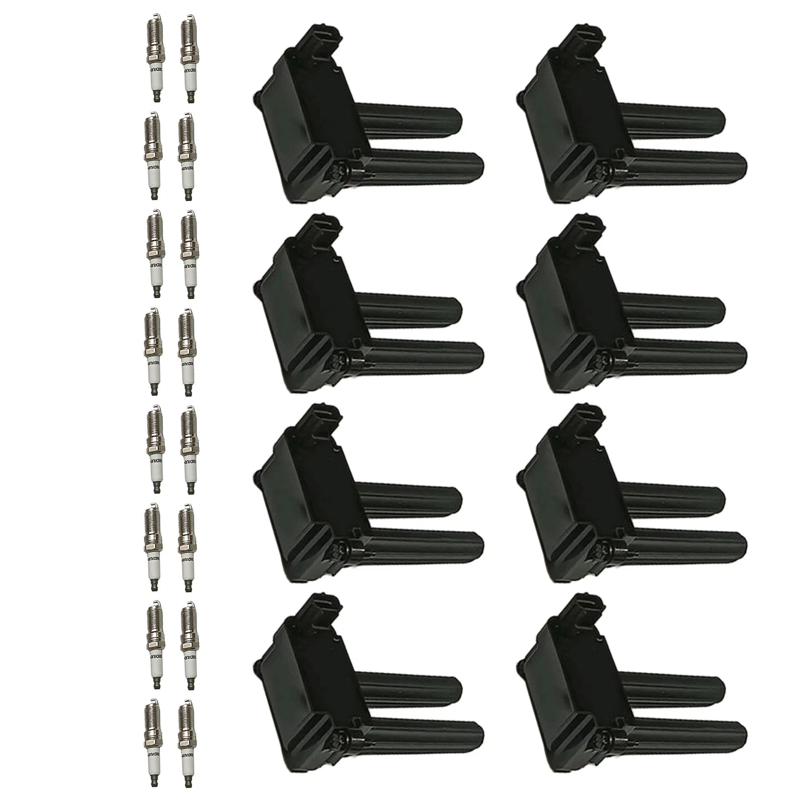 Set of 8 Ignition Coils & 16 Iridium Spark Plugs for Jeep Dodge Ram V8 (2002–2021)