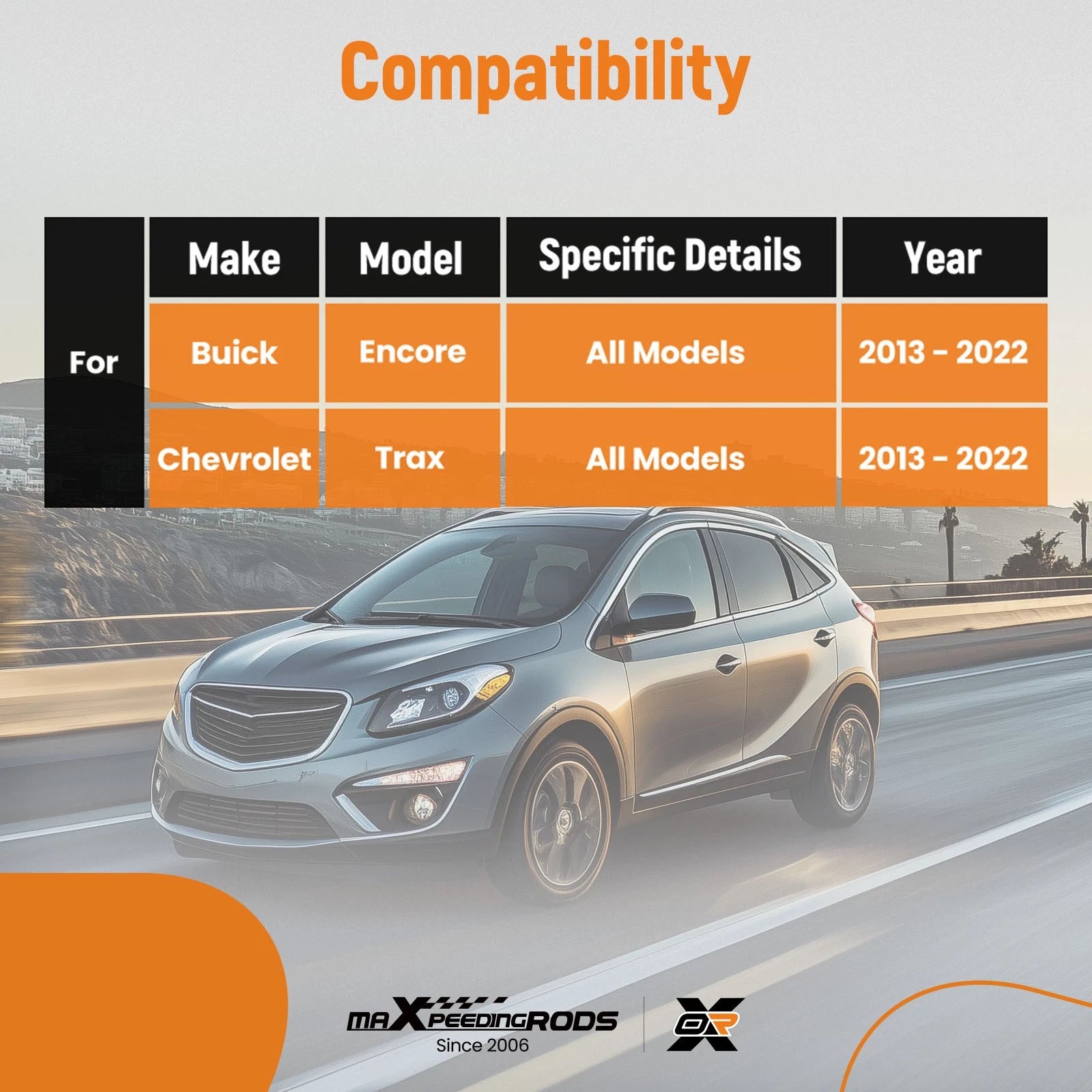Set of 4 Front Lower Control Arms Sway Bars for Buick Encore, Chevy Trax (2013–2022)