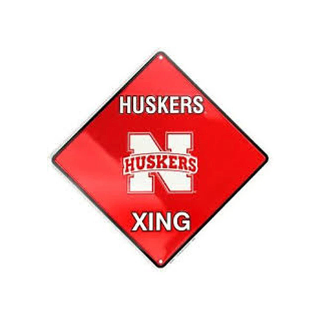 NCAA Nebraska Cornhuskers Metal Crossing Sign 12"x12"