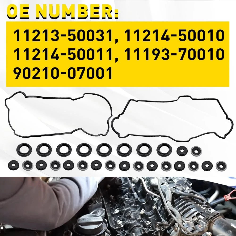 Valve Cover Gasket Set for Toyota Tundra Sequoia LX470 (2004–2009) 4.7L V8