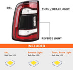 LED Tail Lights for Dodge RAM 2500 3500 (2019–2024) Black Bezel
