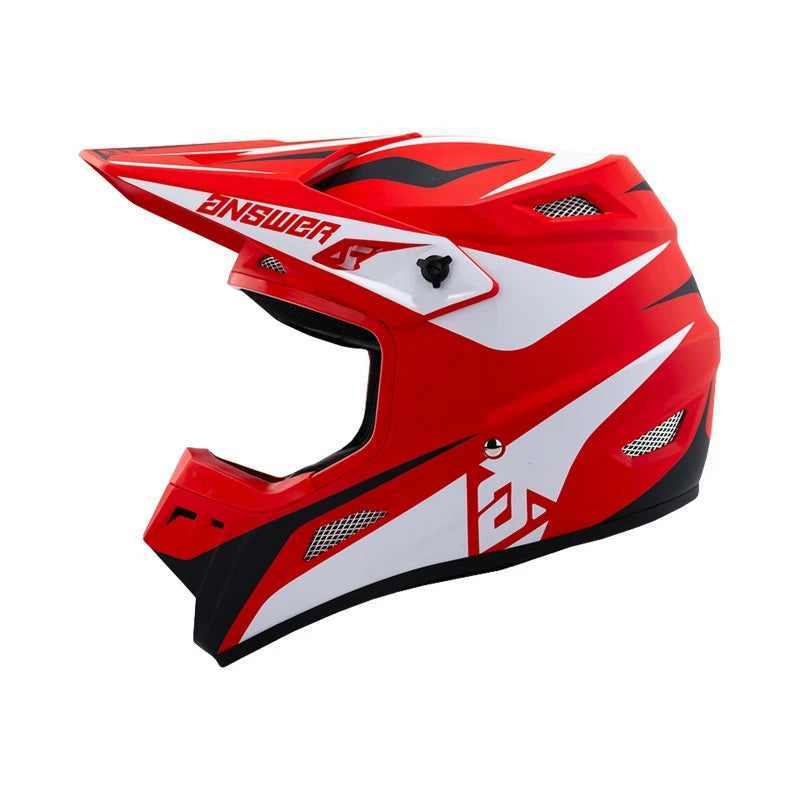 AR1 Motocross Helmet for XL Riders (Glossy Red/White/Black)